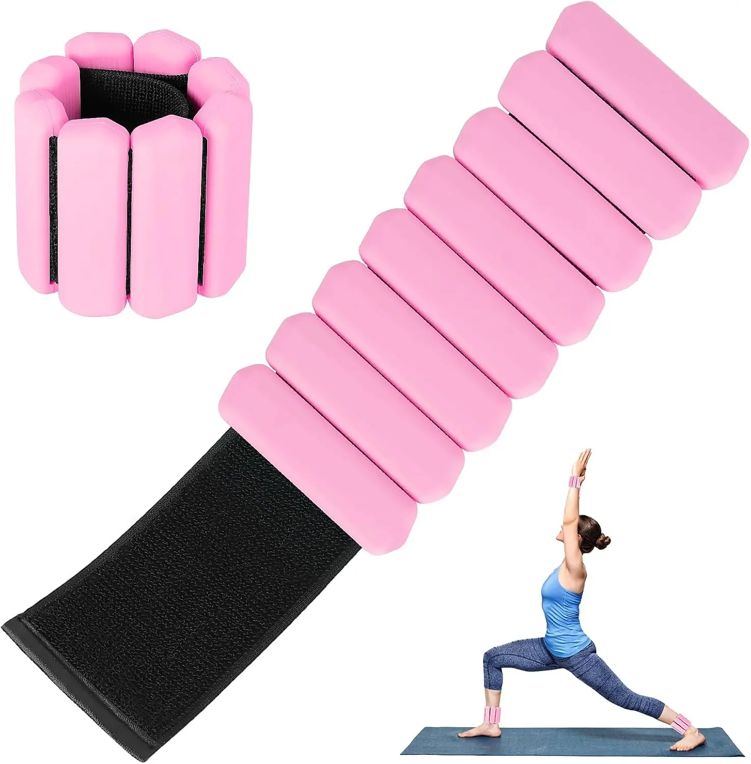 Wrist Weights Set of 2, Wearable Arm & Leg Weights for Women & Men, Adjustable Wrist Ankle Weights for Walking, Yoga, Swimming, Gym
