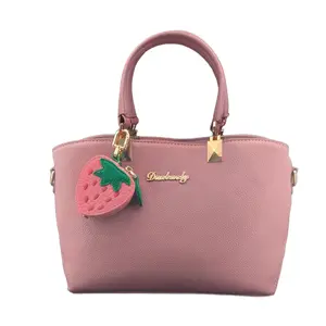 Women's Handbag Tote Shoulder Purse Faux Leather Crossbody Bag Match Cute Fruit Leather Bag Charm Keychain with Zipper Preppy Purse