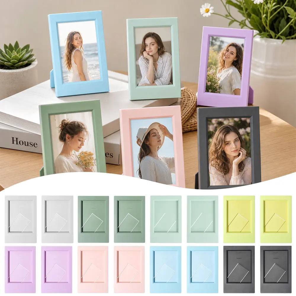 16 Pack Mini Photo Frames, Plastic Tabletop Picture Frames for Mini Film, Vertical & Horizontal Desktop Display Small Polaroid Frames for Home Decor