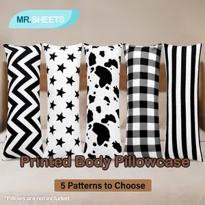 [Memorial Day Sale]NTBAY Aesthetic Printed Body Pillowcase 20x54, Cute Patterned Long Pillow Cover for Bedroom Decor, Soft Microfiber Bedding with Envelope Closure