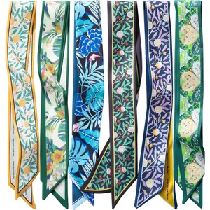 6 Pack Fashion Scarves for Women, Versatile Boho  Scarf, Satin Scarf for Hair, , Wrist, and Purse Accessories