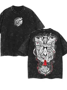 Fullmetal Alchemist Truth Gate Crewneck Long T-Shirt, Brotherhood Dark Alchemy Shirt, Vintage Anime Top, Casual Fitted Graphic Tee for Men and Anime Fans