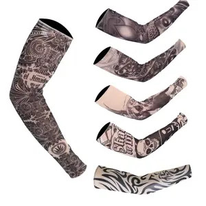 6 Pcs Tattoo Compression Sleeve, Arm Sleeves Tattoo, Tatto Sleeve Covers, Temporary Tattoo Sleeves, Sunscreen Sleeves,Unisex Stretchable