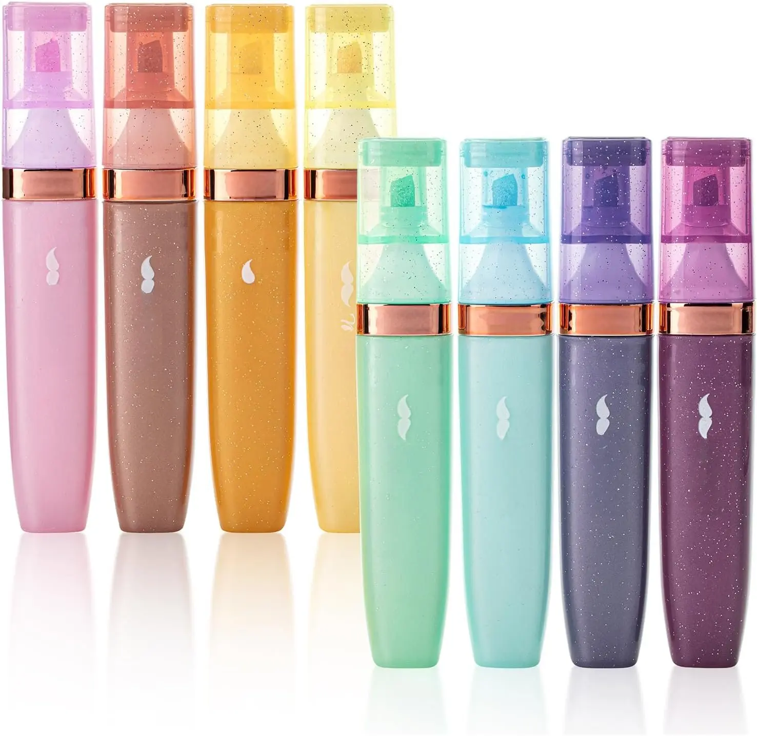 - Glitter Highlighters, 8 Pack, Pastel and Metallic Colors, Chisel Tip, Highlighters Glitter Highlighter Markers, Sparkly Highlighters Aesthetic Highlighters, Sparkle Highlighters