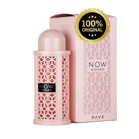 Lattafa Rave Now Women's Long-Lasting Eau de Parfum - 100ml (3.4 oz) Full Size Regular Edition Arab Perfume, Single Item with Vanilla, Orange Citrus, Marshmallow Gourmand Scent, Fruity Opening, Soft Floral Heart, Powdery Floral Musk for Feminine Freshness