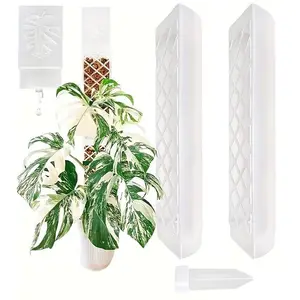 Self-Watering Moss Pole, D-Shaped Moss Pole Kit for Indoor Climbing Plants, Translucent Support for Monstera