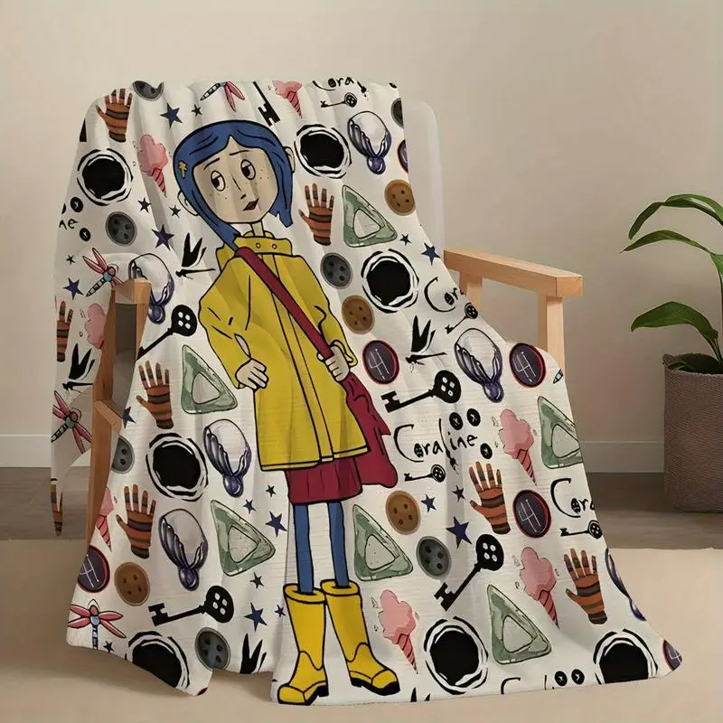 Cartoon Movie Themed Flannel Fleece Blanket All Season Comfort,  Soft Comfy Plush Nap Sofa Bedroom Dorm Couch Office Car Travel Home Throw, Gift for Women Boys Girls 698