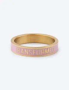 Pink Enamel Transformed Ring