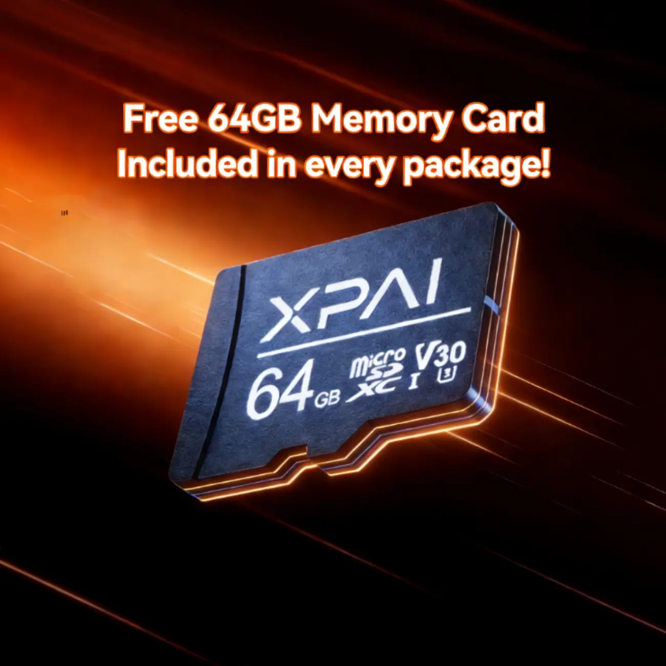 [Attention][Time-limited-Gift]For our custumer: We make sure that the free 64GB memory card will be included in every singel package with the "XPAI" brand.If you don't get it, please contact us and we will refund you!!!