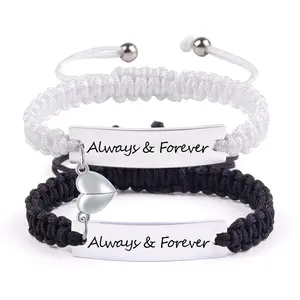 Matching Couples Bracelets for Women Men Long Distance Bracelets for Couples His Hers Bracelets Relationship Bracelets Anniversary Christmas Birthday Gifts Adjustable Bangle Jewelry