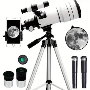 Professional Astronomical Telescope, 1 Set 150X Magnification Telescope with Tripod, Moon Watching & Exploring The Cosmos Telescope for Outdoor Camping & Travel Visual Learning Tools