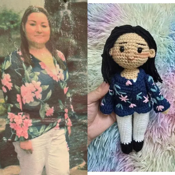 Crochet Couple Portrait Doll, Crochet Dolls, Custom Couple Doll, Personalized crochet doll Look Alike Doll, Anniversary Gift, Personalized Handmade Crochet Gift For Mom Dad
