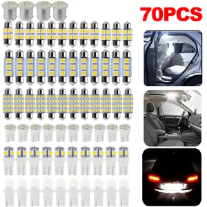 70-Piece Super Bright White LED Car Interior Lighting Kit, Multi-Size DE3175 T10 31mm 41mm 194 Plug-In Bulbs for Trucks’ Dome, Map, Cab Lights, Vehicle Accessories for Cars fathersdaygift