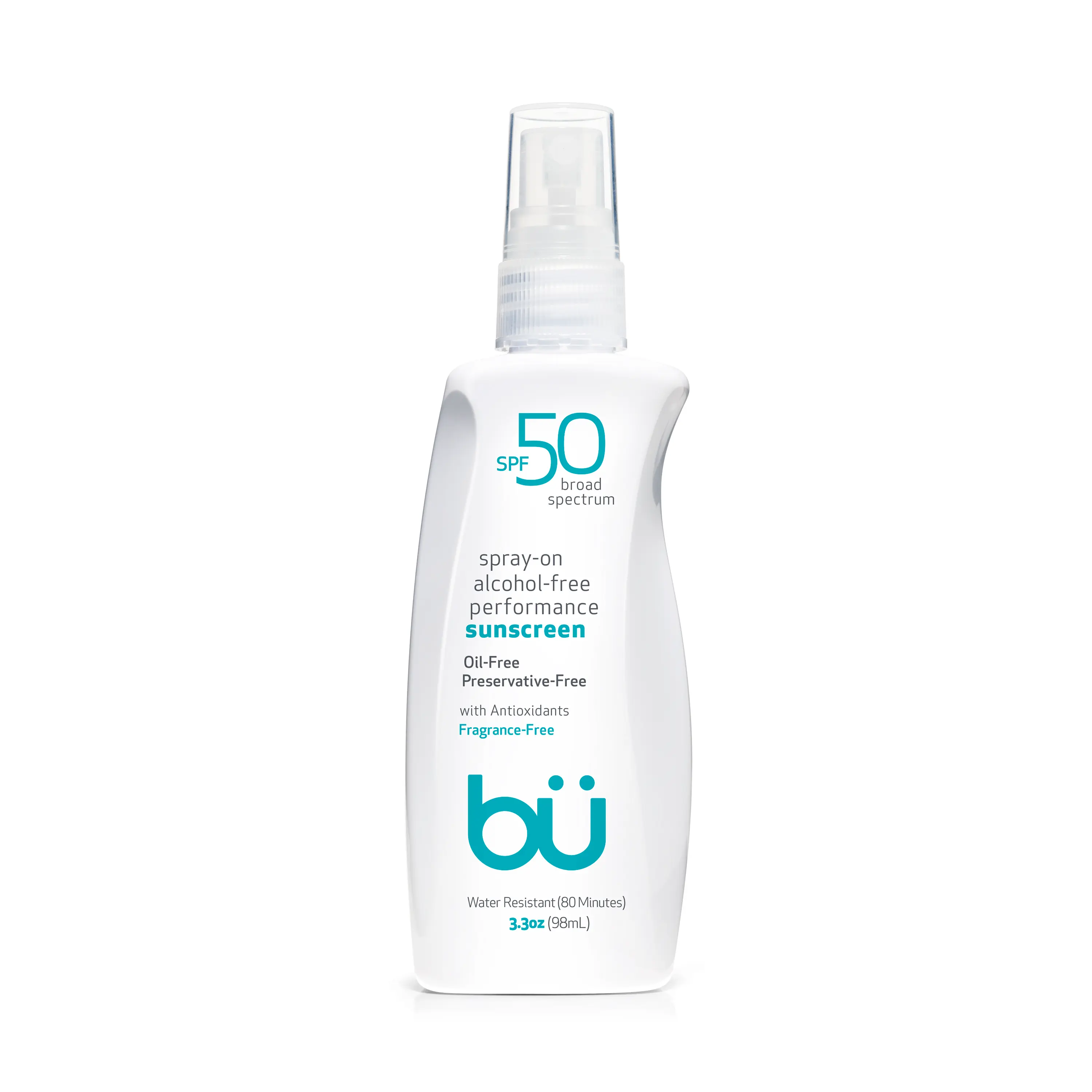 BU SPF 50 Alcohol-Free Spray Fragrance Free Facial Skincare Lightweight Sunscreen