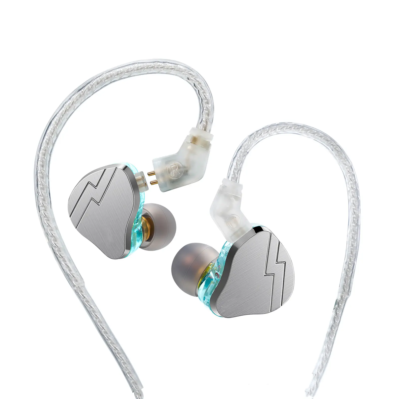 H9 Triple Driver In-Ear Monitor Headphones with Silver-Plated Detachable Cable, Hybrid Wired Audio Earbuds, Magnetic Iron Plug for Electronic Musicians, High Quality Headphones, Transparent