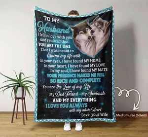 To My Husband Blanket, Personalized Name Blanket, Wolves Blanket, Gift Blanket, Gife For Couple, Wedding Anniversary Gift
