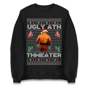 Mike Tyson Ugly Ath Thweater | Ugly Christmas Sweater | Funny Christmas Sweater | Holiday Crewneck Sweater