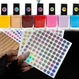 5 Sheets Nail Polish Bottle Number Stickers, Laser Reflective Round Labels, Numbers 1-1000, Makeup Bottle Tags, Manicure Accessories, Adhesive Stickers, Self Adhesive Stickers