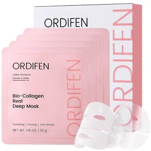 [ORDIFEN] Bio-Collagen Real Deep Mask Hydrating Overnight Facial Moisture for Glass Glow Skin,Firming,Anti-Aging,Pore Minimizing,Radiance 1.16oz*4ea