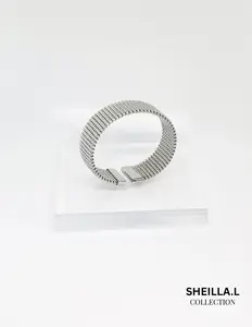 Stainless Steel Wide Mesh Bracelet