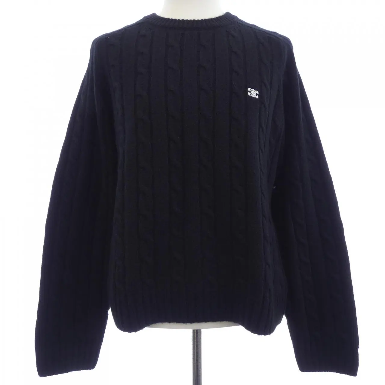 Pre-owned Celine Cashmere Small Leather Goods Triomphe Sweater Knit