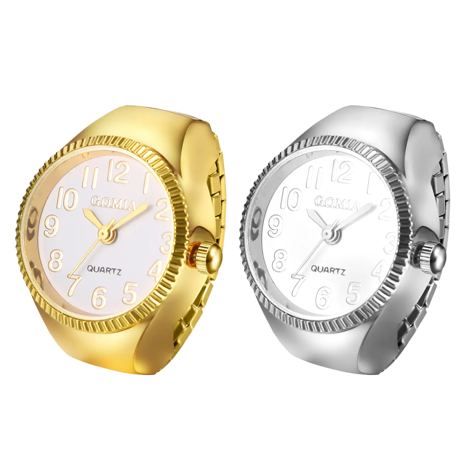 OIDEA Casual Quartz Analog Finger Ring Watch, Funky Timepiece for Teens with Elastic Stretch Band, Numeral Dial, Water Resistant Fashion Women's Office Accessory, 0.46 Oz, Adults, Outdoor Activities, Splashproof, Stretch Fit, 1 Atm Depth