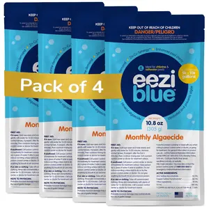 Eeziblue Pool Algaecide & Pool Booster for Above Ground and In-Ground Swimming Pools  - 4 Month Pack