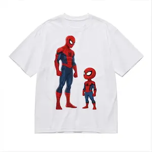 Marvel Spider-Man Tee - Fitted Short Sleeve Crew Neck Summer Medium Length Iconic Design Comfortable Casual Wear Official Merchandise - Classic
