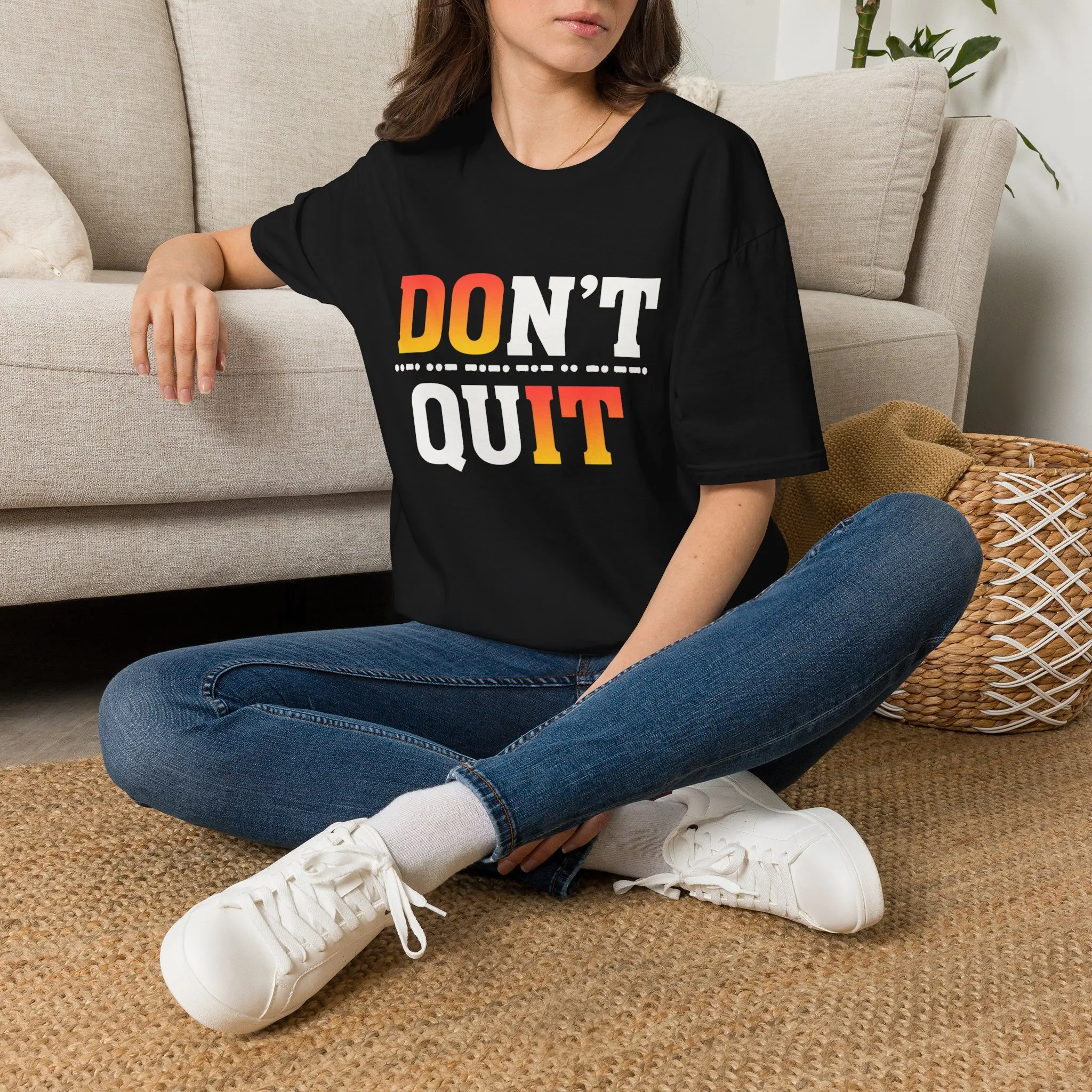 Motivational T-Shirt - "Don't Quit" with Secret message