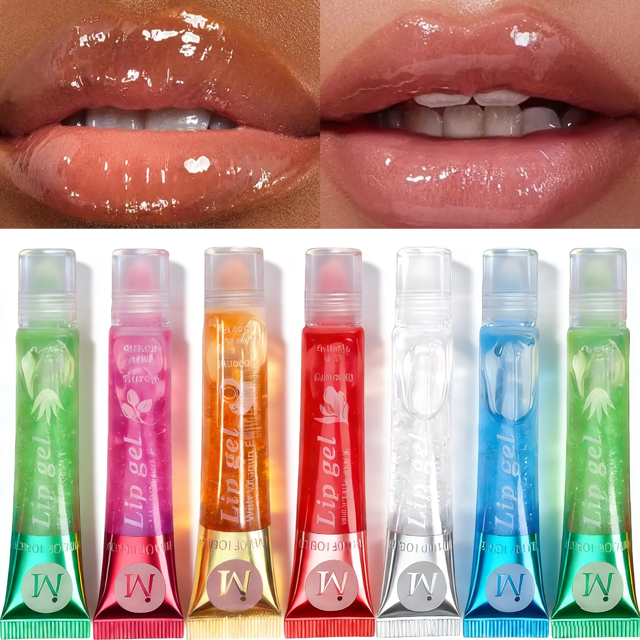 7 Color Transparent Fruit Flavor Moisturizing Lip Oil Set, Anti-Dry Lips, Long-Lasting Waterproof, Essential Makeup for Outdoor Use, Lip Care, Lip Product