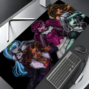 Y2K Gothic Monster Girl Anime Character Design Extra Large Gaming Mouse Pad, Desktop Accessory, Gaming Accessories, Aesthetic Desktop Drotection Pad,Washable Rubber Pad Non-Slip Lock Edge Multi-Size Mouse Pad Suitable For Home Office,Gaming Mousepad