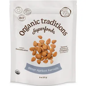 Organic Traditions Bitter Apricot Kernels 8oz - Natural Source of Vitamin B17 - Apricot Seeds