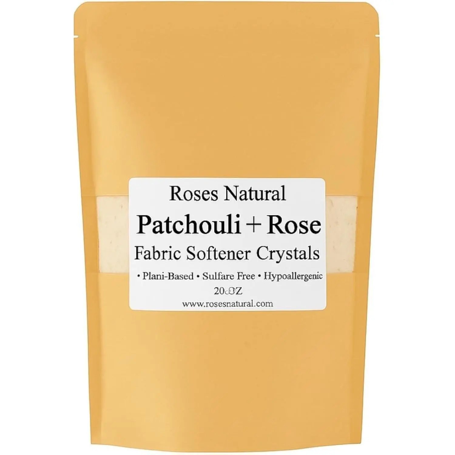 Fabric Softener Crystals, 20 oz, Plant-Based, Hypoallergenic Scent Beads, Softens & Freshens Laundry, Available in Peppermint, Lavender, Patchouli, Leather, Made in the USA (Patchouli Rose)