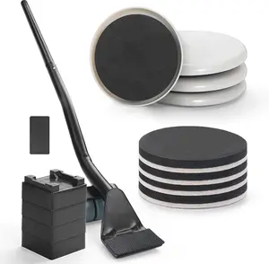 8PCS 3.5" Sliders 1Set Furniture Lifter Tool for Heavy Furniture and Appliances, Reusable Moving Pads, Floor Protectors for Carpet