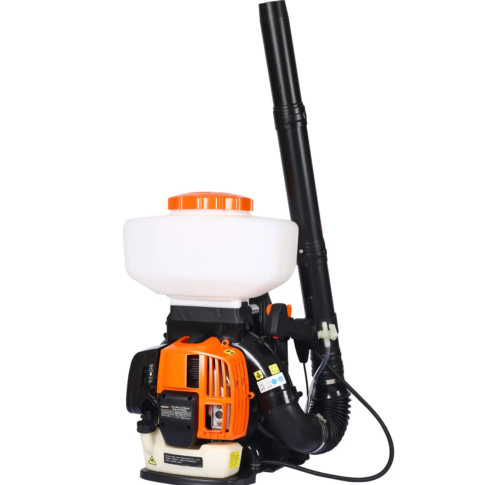 Portable Backpack Fogger Sprayer, EPA-Compliant 52cc 2-Cycle Engine 14L High-Efficiency Agricultural Tool with 1.6/7000 r/min, 19.7x60.2x27.6in Easy-to-Use Spray & Blow Equipment for Fertilization, Mosquito Control (1 Acre in 30 Mins)