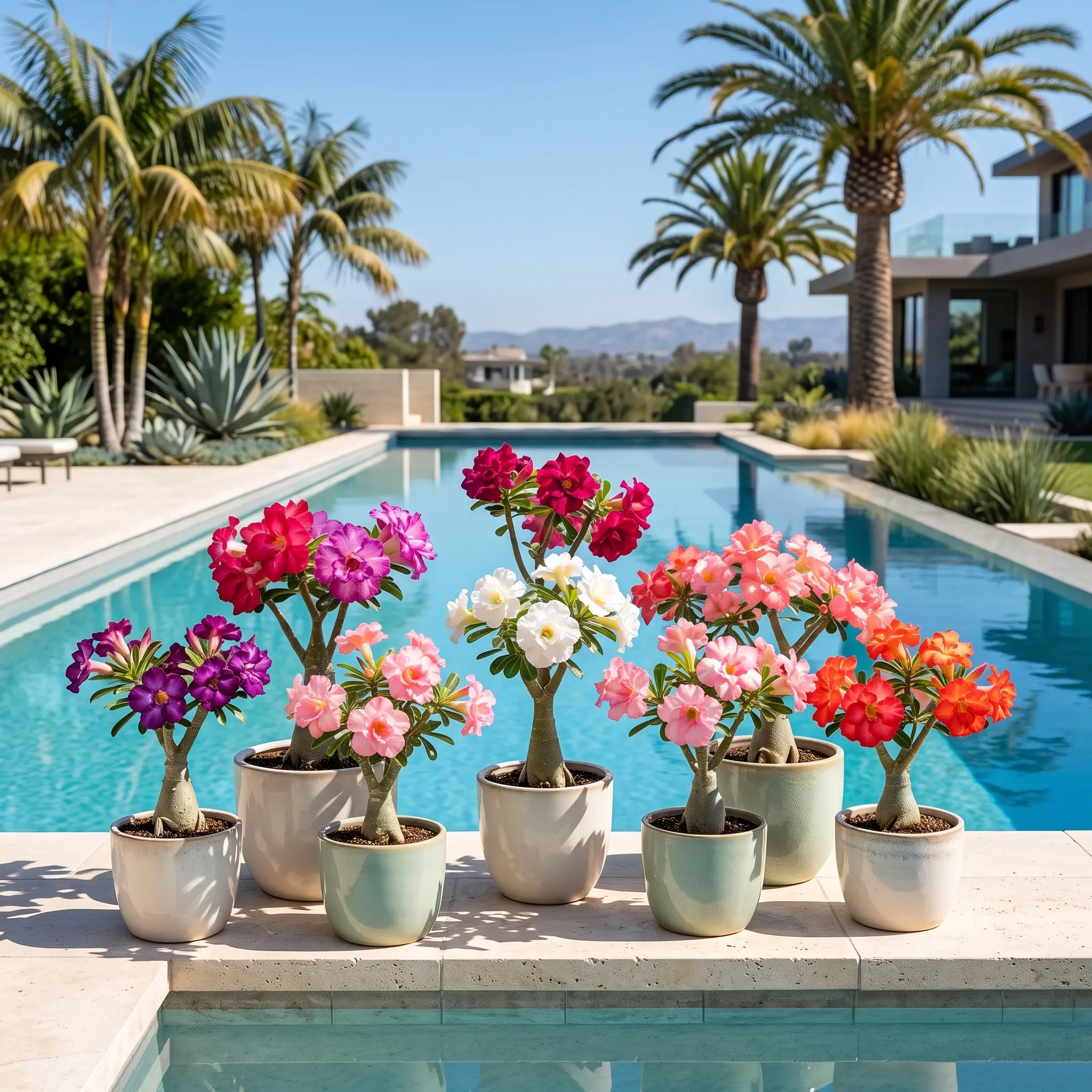 Desert Rose Adenium Obesum Live Succulent - Flowering Indoor-Outdoor Ornamental Garden Plant for Home Improvement