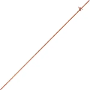 - 4' Grounding Rod - 3/8" Copper Ground Rod with Wire Clamp |  for Electric Fences, Antennas, Dishes,and other Grounding Needs (1, 3/8''x4')