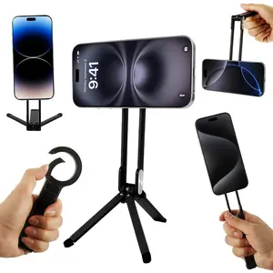 Ultra-Slim Foldable Magnetic Pocket Tripod for iPhone Series - Lightweight Aerospace-Grade Aluminium Portable Smartphone Stand - Miniature Travel Phone Tripod with Quick-Release Magnet Mount - Compact Everyday Carry Cell Phone Bracket for Selfies