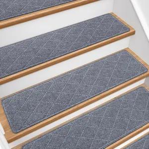 Stair Treads for Wooden Steps 4 PCS 8 x 30 Non Slip Stair Runner Machine Washable Stair Rugs Strips for Kids Pets and Elderly Indoor Carpet for Stairs
