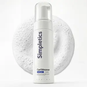 Simpletics Curl Mousse for Curly, Wavy & Coily Hair – Lightweight Curl Defining Foam, Soft Hold, Frizz Control, Volume, No Crunch – Warm Vanilla Scent, Shea Butter, Baobab Oil, Honey – Sulfate & Paraben Free
