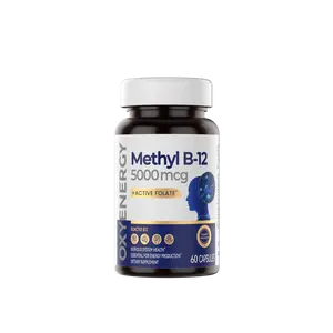 Oxyenergy Methyl B-12 Dietary Capsules, 5000mcg Active Form with Active Folate, Multi-Ingredient Immune & Brain Booster for Nerve Support & Energy Boost, 60-Count Bottle