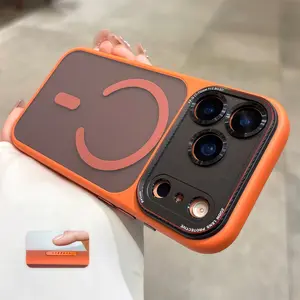 【 iPhone17 case 】Liquid Skin Sense Lycra Lens magnetic Phone case iphone17 Pro Max 16 15 for iPhone case silicone soft shell TPU shockproof