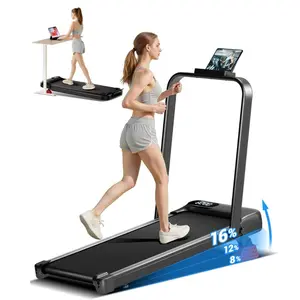 Umay Folding Walking Treadmill for Home/Office, 16% Incline, Handrails, 300 lbs Capacity indoor walking machine outdoorfun
