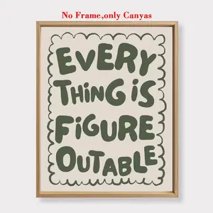 Vintage Poster Wall Art Print, Inspirational Quote Canvas Painting, Retro Style Sage Decor, Living Room & Bedroom Decoration, Unframed Painting