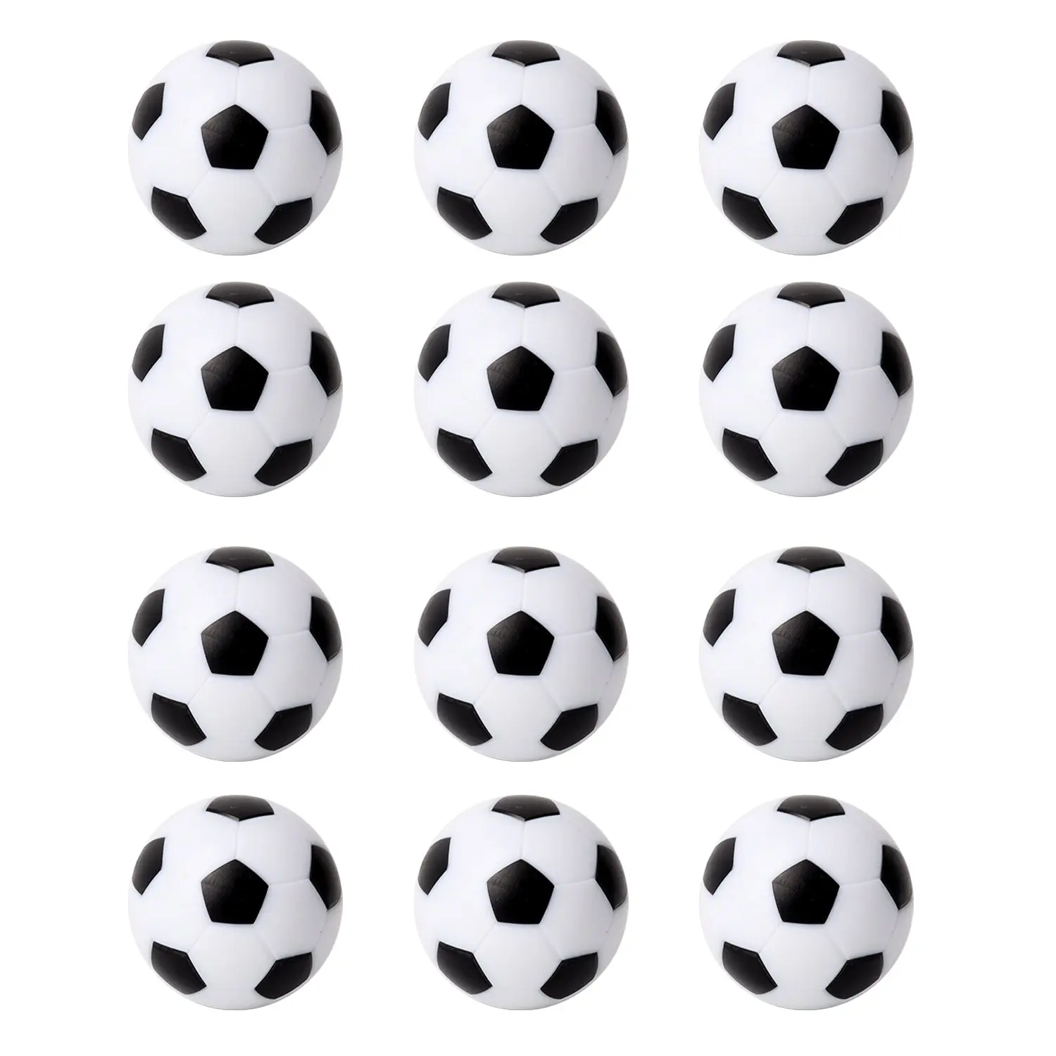 12-Pack Tabletop Foosball, Replacement Soccer Football Balls - White