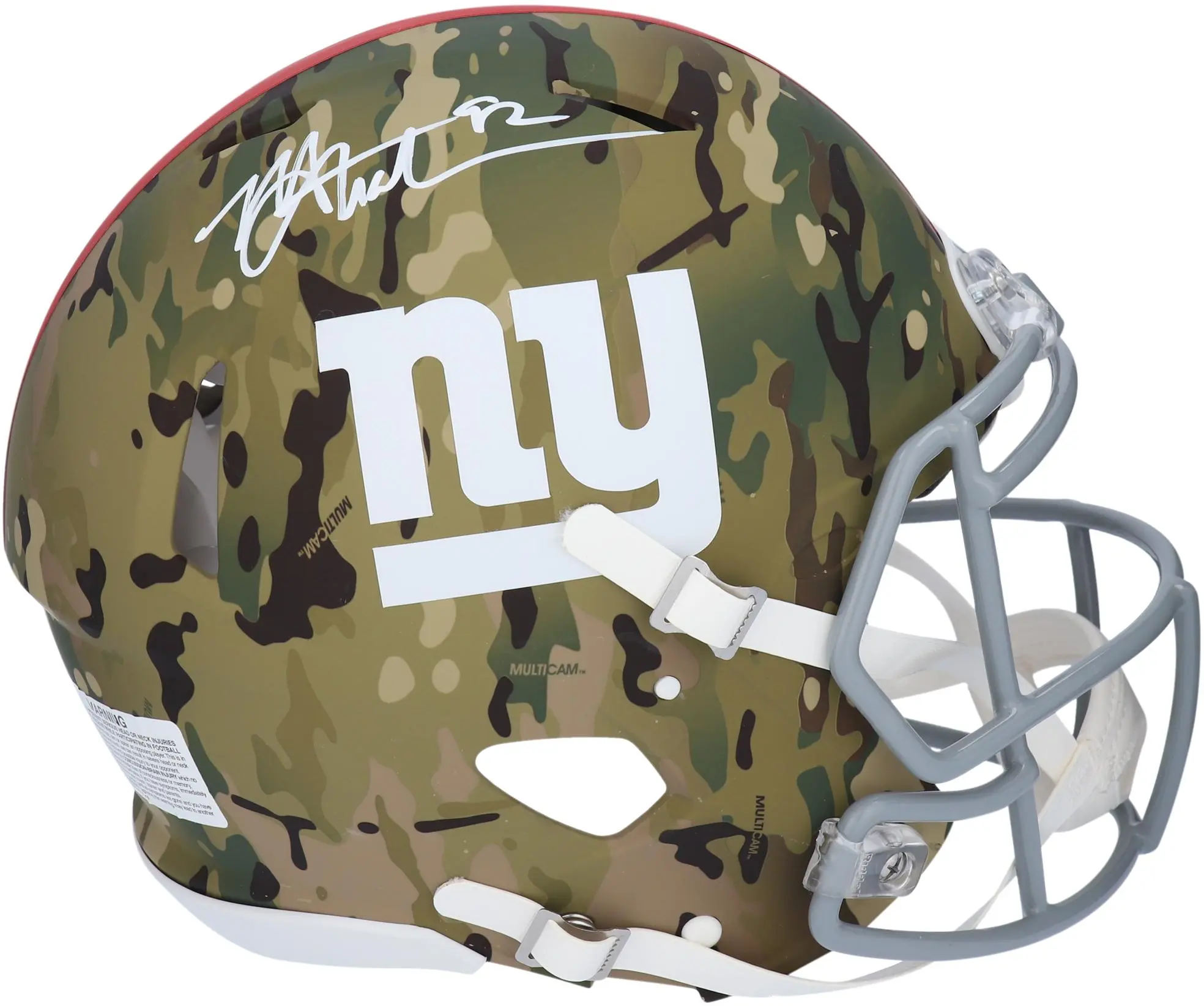 Michael Strahan New York Giants Autographed Riddell Camo Alternate Speed Authentic Helmet - Fanatics Authentic Certified