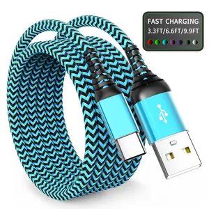 60w Rapid Charging USB-C Cable, Fast Charging Cable, Fast Charging Supported, Compatible with iPhone, Samsung, and All USB-C Gadgets, Sturdy Braided High-Speed Charging & Sync Cable