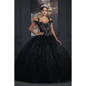 Sweet 16 Birthday Party Dress in Black Style Ball Gown