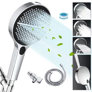 BOZIWA Shower Head Hose&Bracket,Shower Head Set With 1.5mHose,Bathroom Shower Equipment