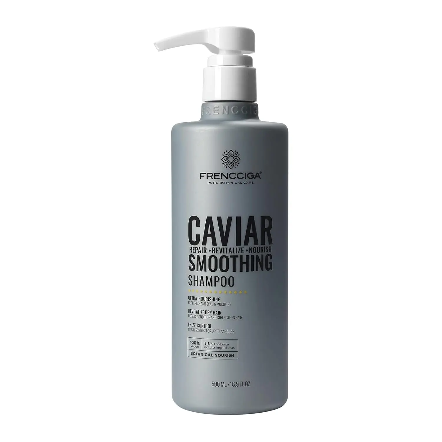 FRENCCIGA Caviar Shampoo – Cleanse Dry, Damaged Hair & Deep Hydration | Caviar Extract + PCA Bond Repair + 6 Botanical Oils | For Smooth, Soft, Shiny Hair | Gentle Formula